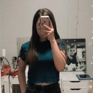 forever 21 dark teal crop top